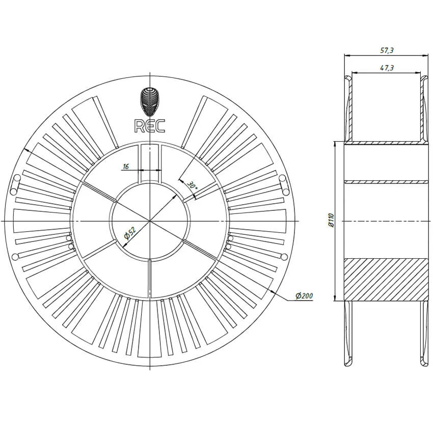 Катушка пластика REC PEEK GF 1.75мм 0.25 кг, натуральная