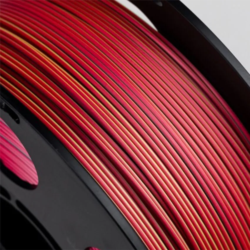 Катушка трёхцветного PLA-шелк  пластика Bestfilament 1.75 мм 1кг., красный-желтый-синий