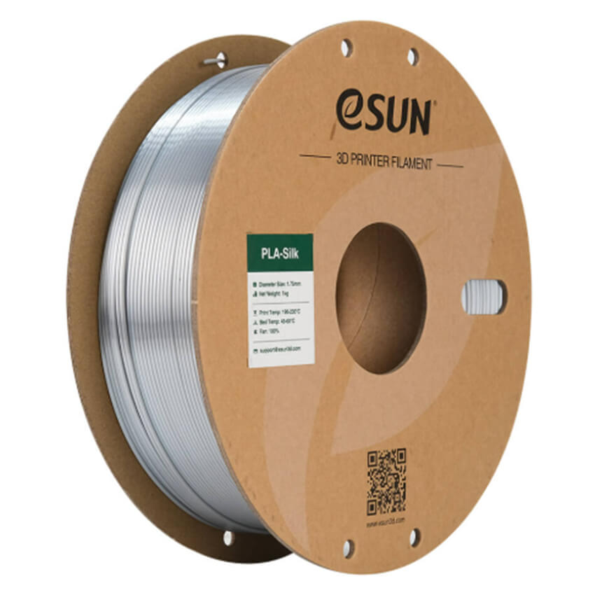 Катушка PLA-Silk пластика ESUN 1.75 мм 1кг., серебряная (ePLA-Silk-P175S1/PLA-SK175S1P1)