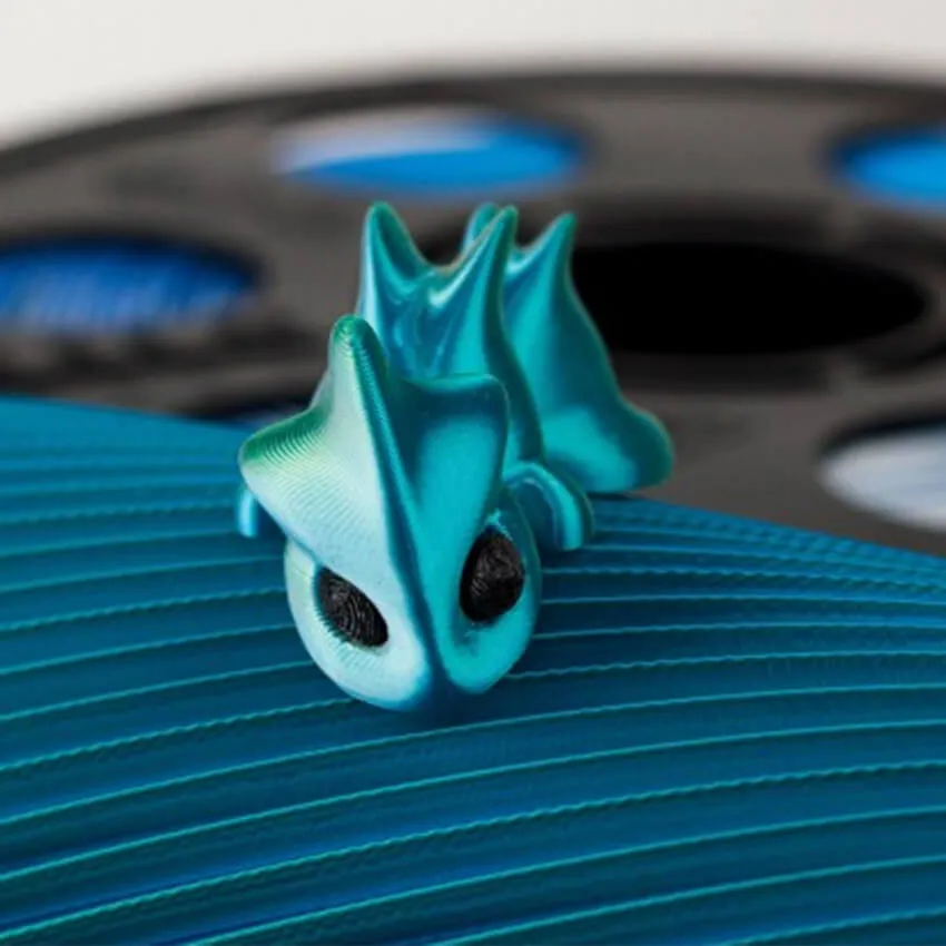 Катушка трёхцветного PLA-шелк  пластика Bestfilament 1.75 мм 1кг., синий-зеленый-серебро