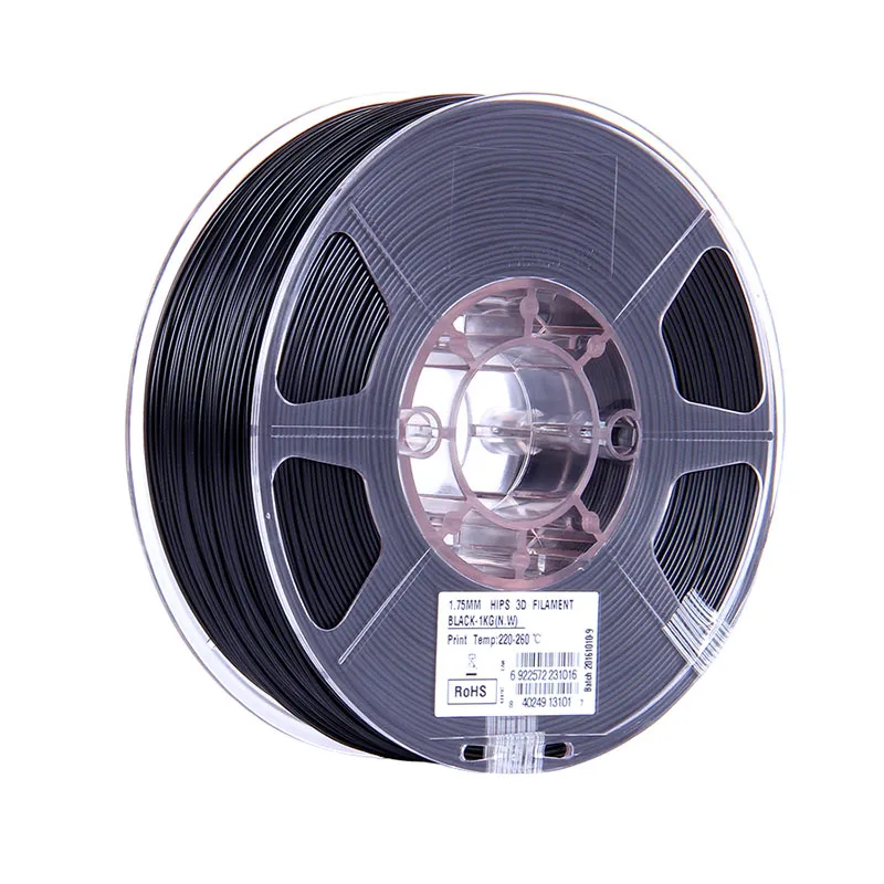 Катушка пластика HIPS ESUN 1.75 мм 1 кг., черная