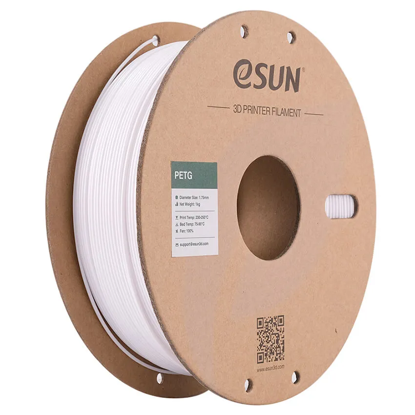 Катушка PETG-пластика ESUN 1.75 мм 1кг., белая (PETG175SW1)