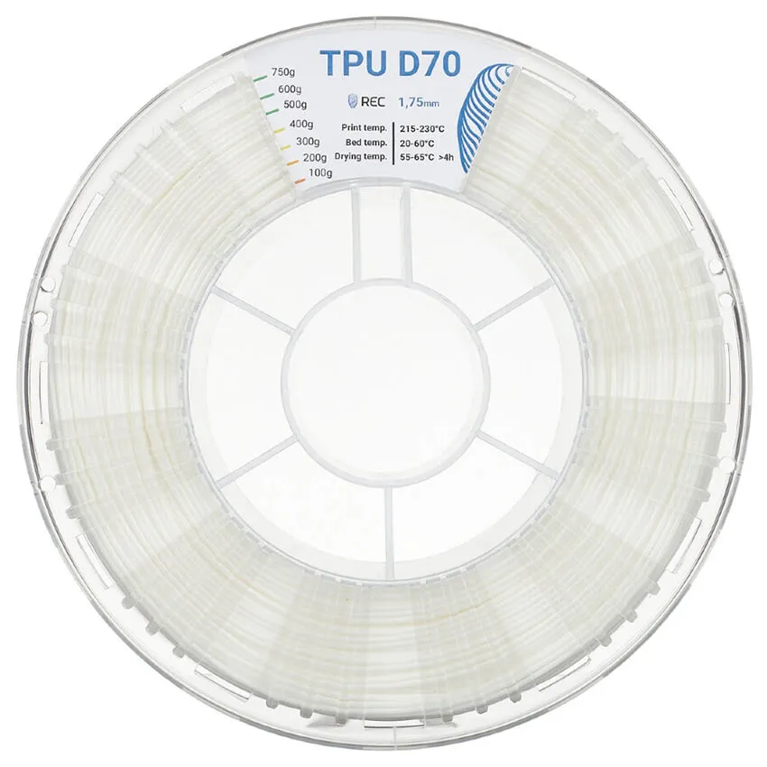Катушка пластика REC TPU D70 1.75 мм 0,75 кг, белая