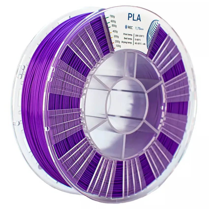 Катушка пластика REC PLA 1.75мм 0,75 кг, фиолетовая