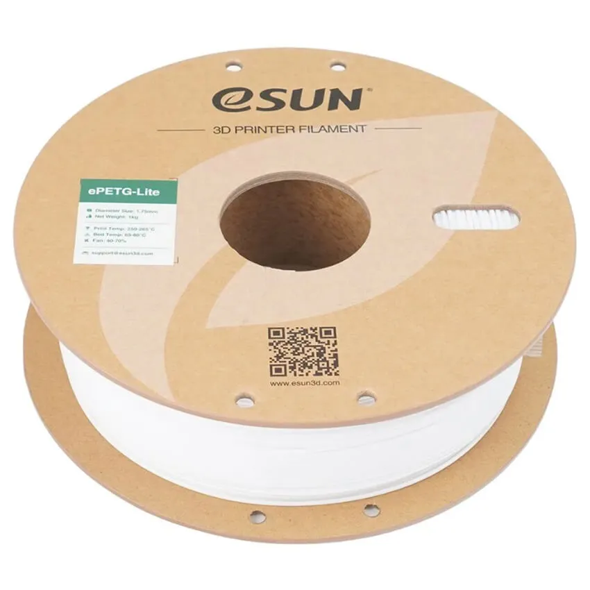 Катушка PETG-Lite пластика ESUN 1.75 мм, 1кг, белая (ePETG-Lite-P175SW1)