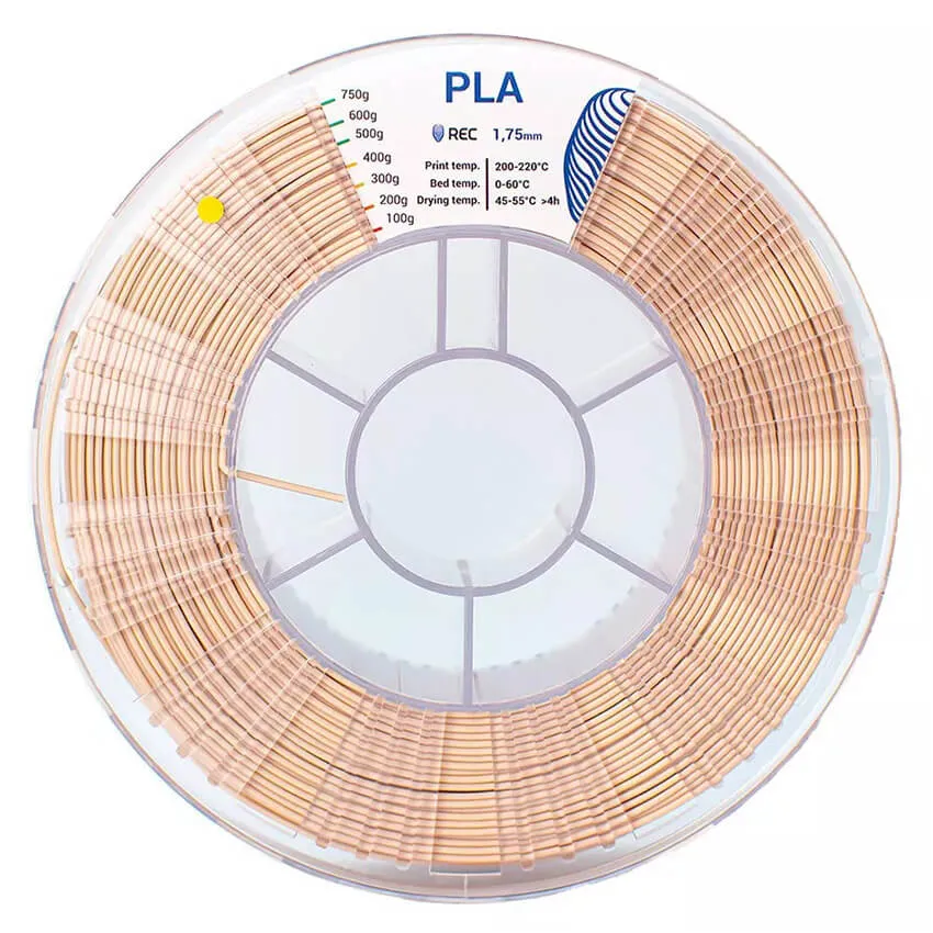 Катушка пластика REC PLA 1.75мм 0,75 кг, бежевая