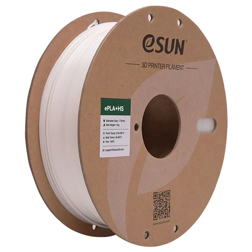 Катушка PLA+HS пластика ESUN, 1.75 мм 1кг, белая