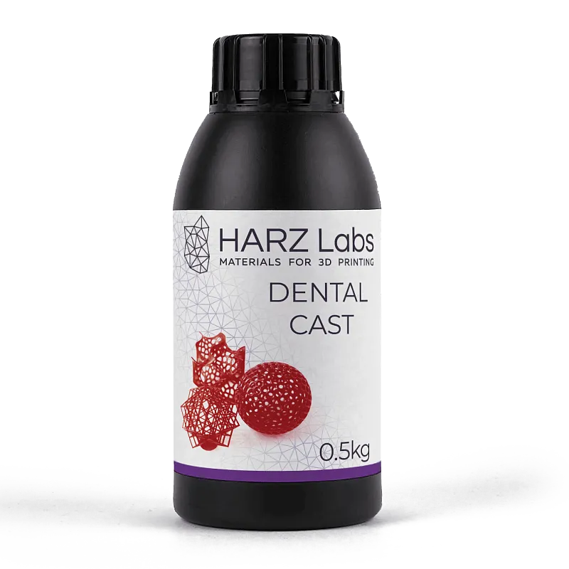 Фотополимер HARZ Labs Dental Cast Cherry, вишневый (0,5 кг)