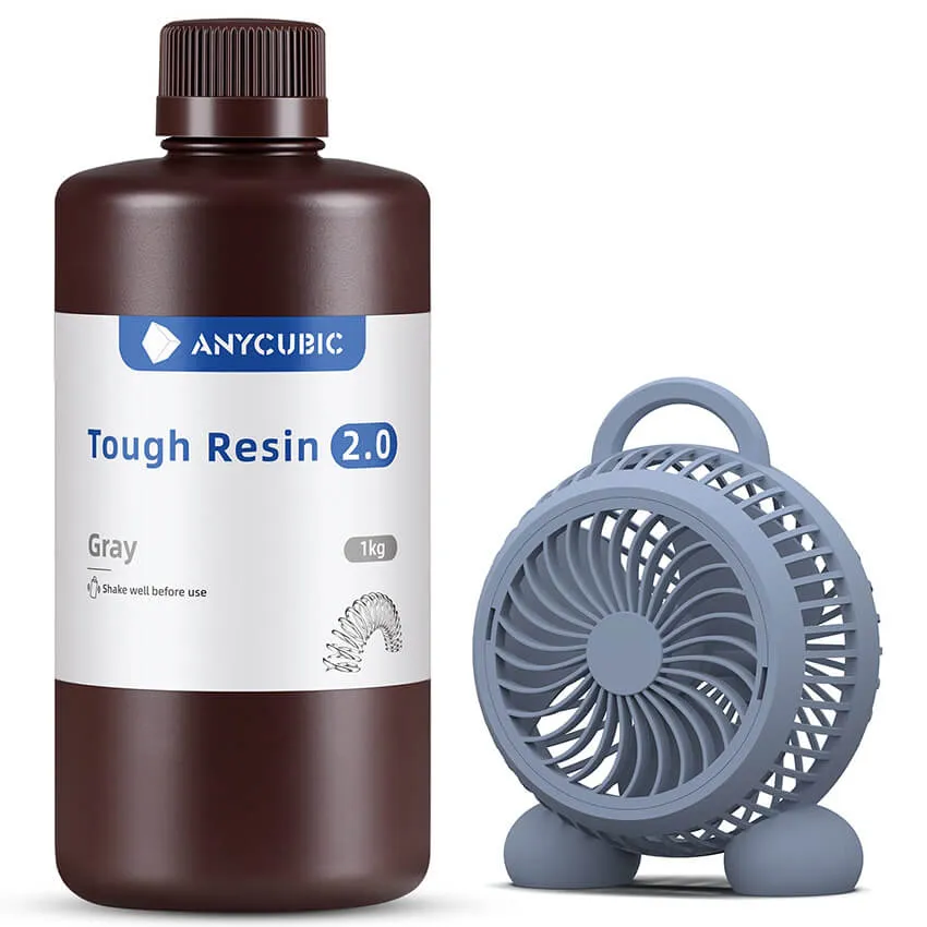 Фотополимерная смола Anycubic Flexible Tough Resin 2.0, серая (1 кг)
