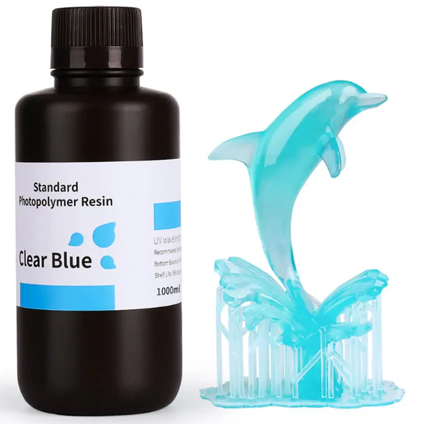 Фотополимерная смола Elegoo Standard Resin, прозрачно-голубая (1 кг)