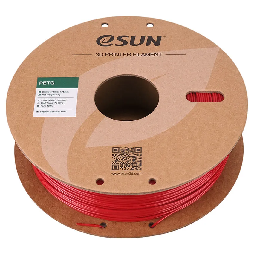 Катушка PETG-пластика ESUN 1.75 мм 1кг., ярко красная (PETG175FR1/PETG175O-FR1P1)