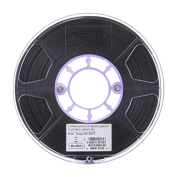 Катушка пластика ePA12-CF ESUN 1.75 мм 1кг., черная