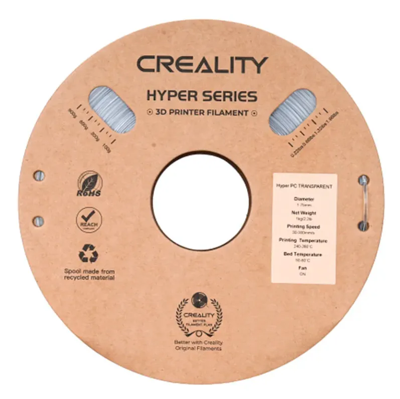 Катушка Hyper PC Creality 1.75 мм 1кг, прозрачная (3301070013)