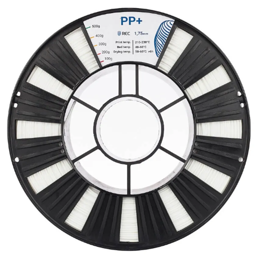 Катушка PP+-пластика REC 1.75мм 0.5 кг, белая