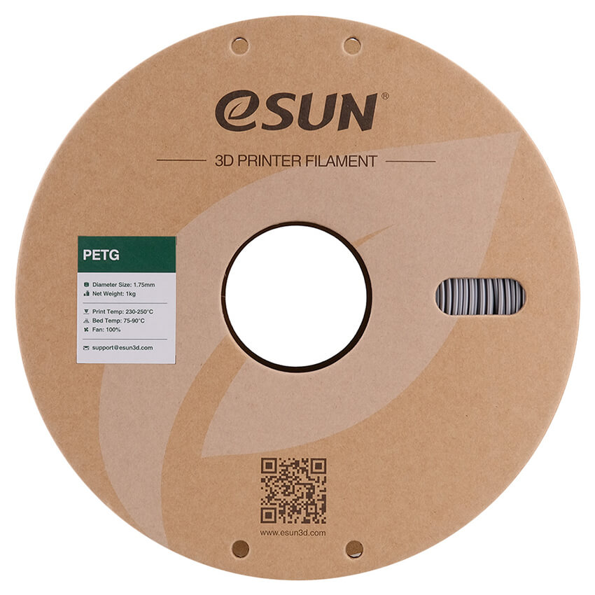 Катушка PETG-пластика ESUN 1.75 мм 1кг., серебристый (PETG175SS1/PETG175S1P1)