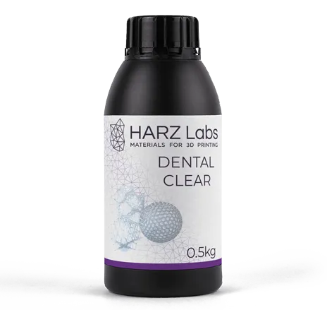 Фотополимер HARZLabs Dental Clear, прозрачный (0,5 кг)