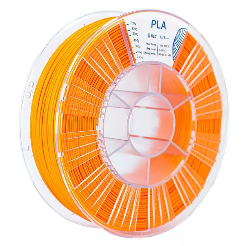 Катушка пластика REC PLA 1.75мм 0,75 кг, оранжевая