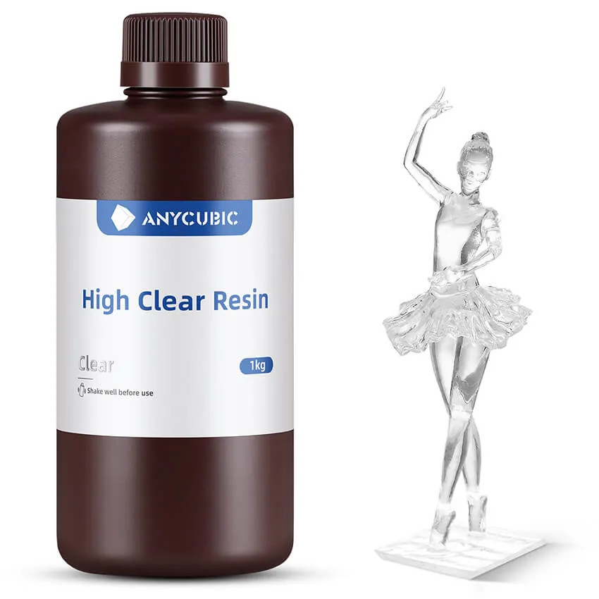 Фотополимерная смола Anycubic High Clear Resin, прозрачная (1 кг)