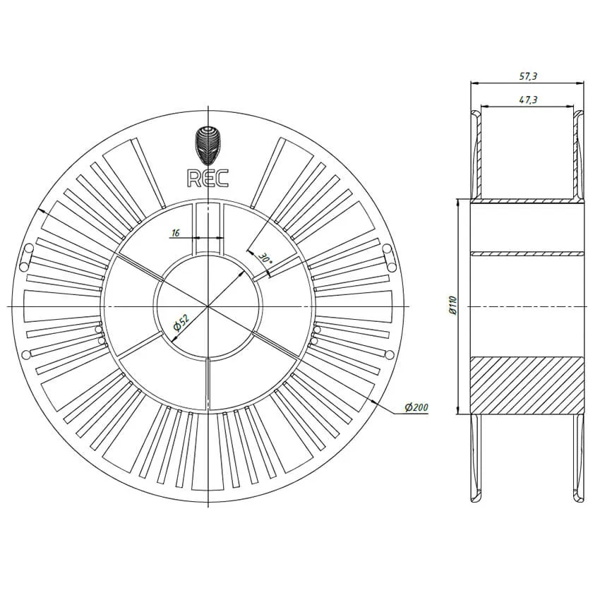 Катушка пластика REC PSU 1.75мм 0.5 кг, натуральная