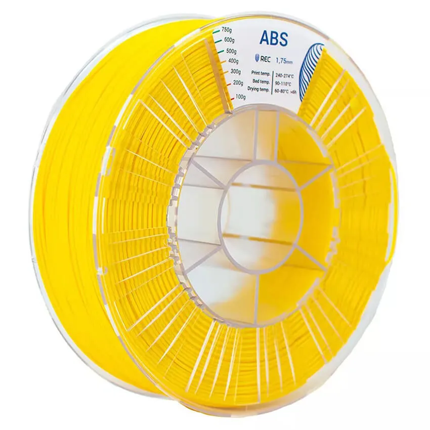 Катушка пластика REC ABS 1.75мм 0,75 кг, желтая
