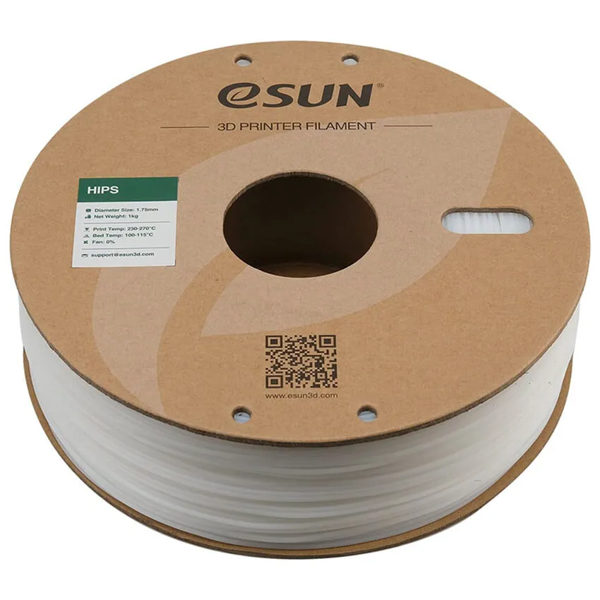 Катушка пластика ESUN HIPS 1.75 мм 1 кг, белая (HIPS175N1/HIPS175W1P1)