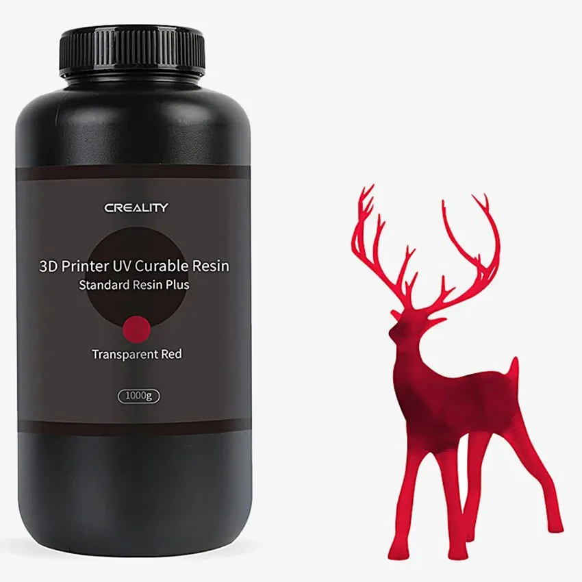 Фотополимерная смола Creality Standard Rigid LCD UV, прозрачная красная (1 кг)