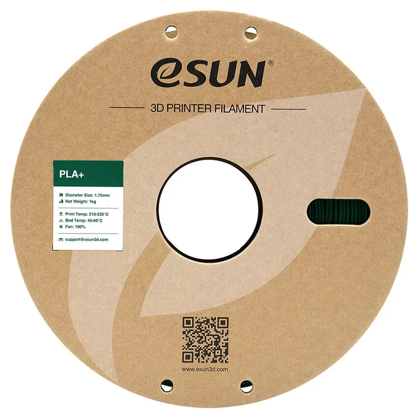 Катушка PLA+ пластика ESUN 1.75 мм 1кг., зеленая (PLA+175G1/PLA+175G1P1)