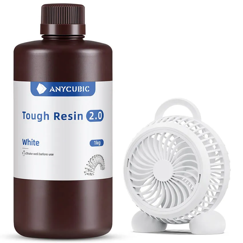 Фотополимерная смола Anycubic Flexible Tough Resin 2.0, белая (1 кг)