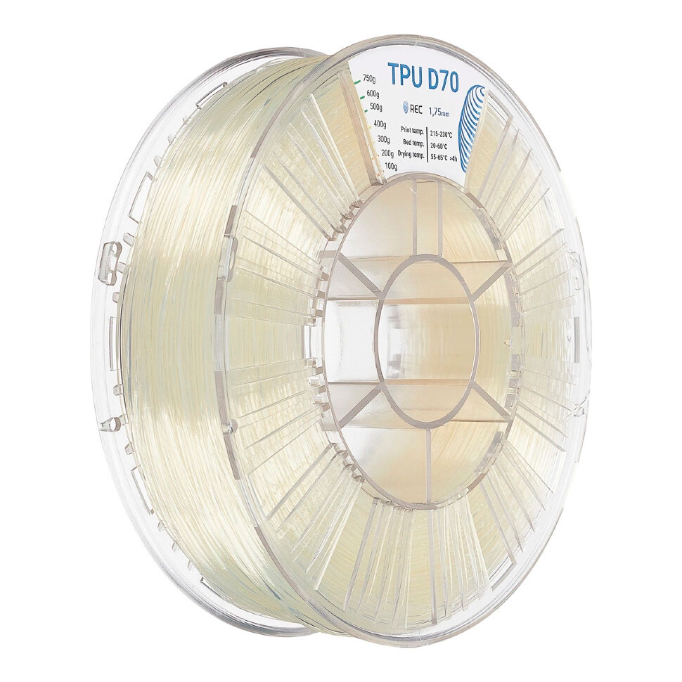Катушка пластика REC D70 (TPU) 1.75 мм 0,75 кг, натуральная