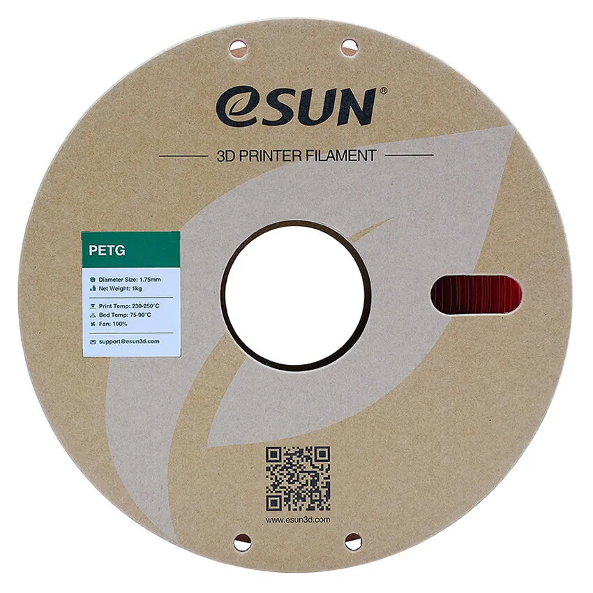 Катушка PETG-пластика ESUN 1.75 мм 1кг., полупрозрачный пурпурно-красный (PETG175T-PP1P1)