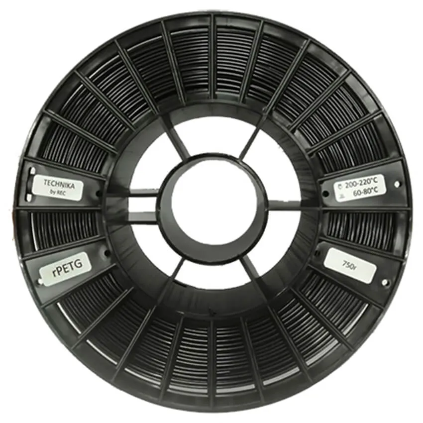 Катушка пластика REC rPETG 1.75мм 0.75 кг, черная