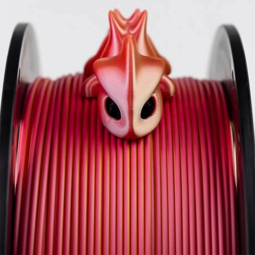 Катушка трёхцветного PLA-шелк  пластика Bestfilament 1.75 мм 1кг., желтый-красный-золото