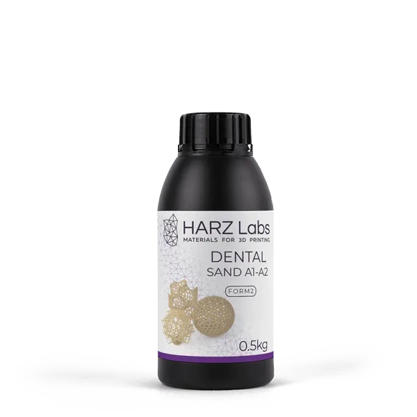 Фотополимер HARZLabs Dental Sand A1-A2 Form2, бежевый (500 мл)