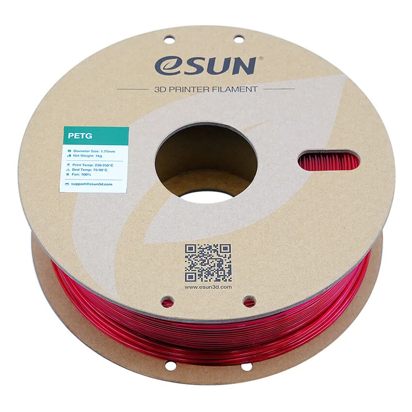 Катушка PETG-пластика ESUN 1.75 мм 1кг., полупрозрачный пурпурно-красный (PETG175T-PP1P1)