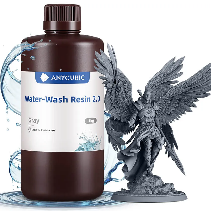 Фотополимерная смола Anycubic Water-Wash Resin 2.0, серая (1 кг)