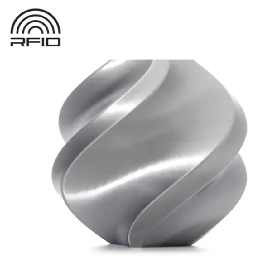 Катушка PLA Silk+ пластика Bambu lab – RFID 1.75 мм 1кг, серебряная