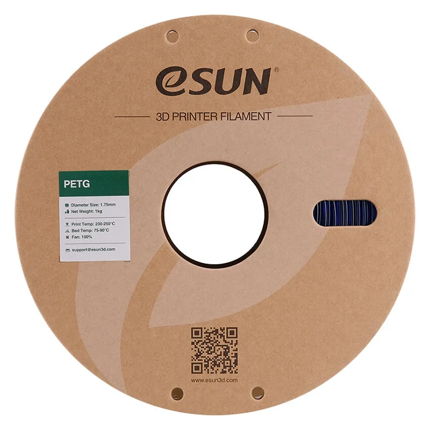 Катушка PETG-пластика ESUN 1.75 мм 1кг., полупрозрачная синяя (PETG175T-U1P1)