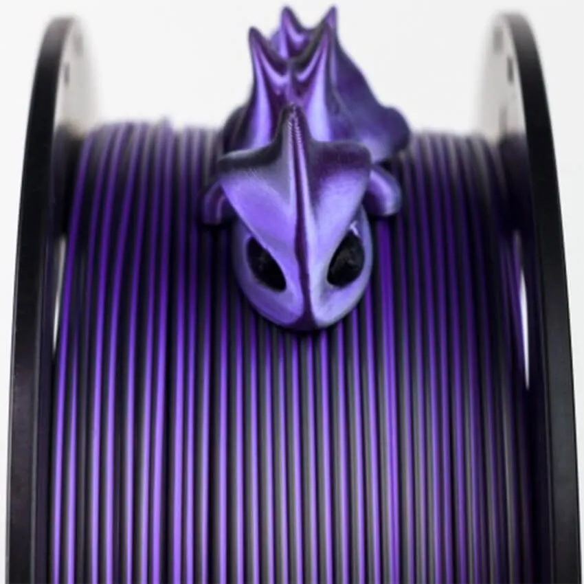 Катушка трёхцветного PLA-шелк пластика Bestfilament 1.75 мм 1кг., фиолетовый-черный-серебро