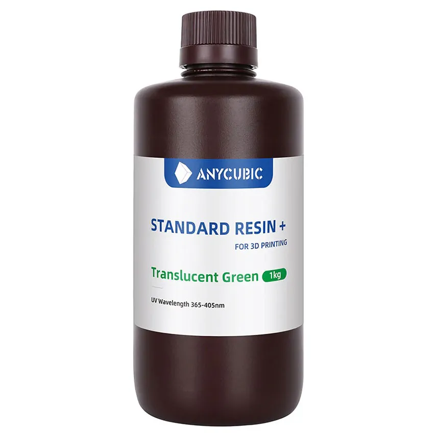 Фотополимерная смола Anycubic Standard Resin+, прозрачная зеленая (1 кг)