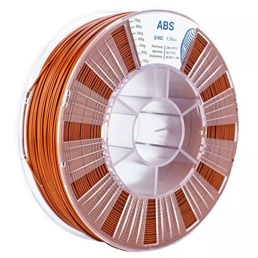 Катушка пластика REC ABS 1.75мм 0,75 кг, коричневая