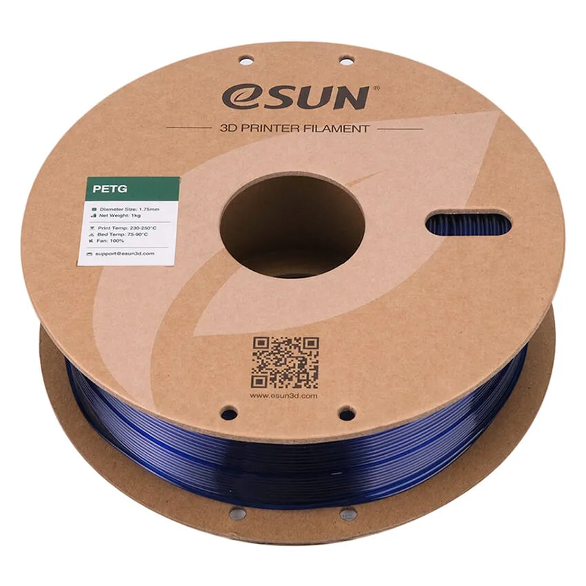 Катушка PETG-пластика ESUN 1.75 мм 1кг., полупрозрачная синяя (PETG175T-U1P1)