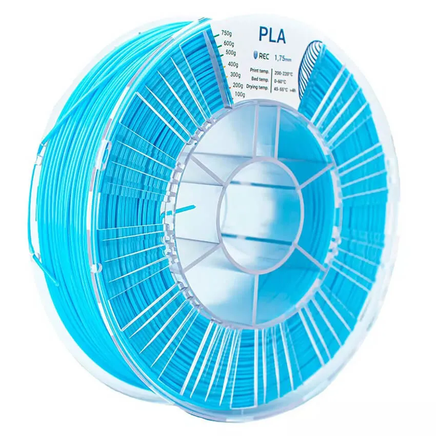 Катушка пластика REC PLA 1.75мм 0,75 кг, голубая