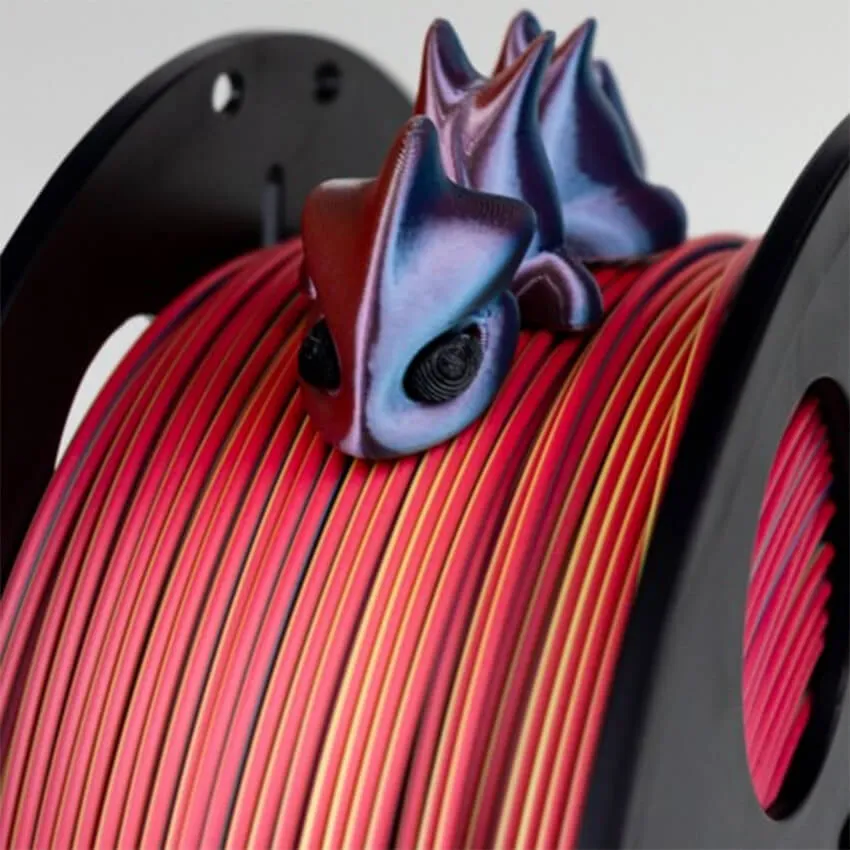 Катушка трёхцветного PLA-шелк  пластика Bestfilament 1.75 мм 1кг., красный-желтый-синий