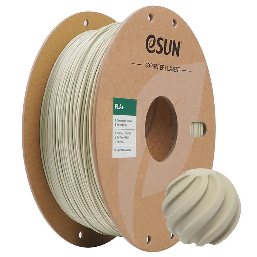 Катушка PLA+ пластика ESUN 1.75 мм 1кг., светлый хаки