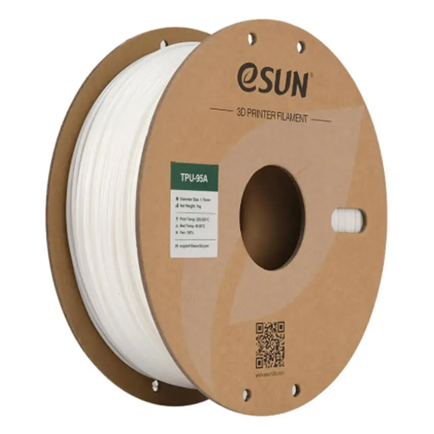 Катушка TPU-95A пластика ESUN 1.75 мм 1кг., белая (eTPU-95A175W1/TPU-95A175W1P1)