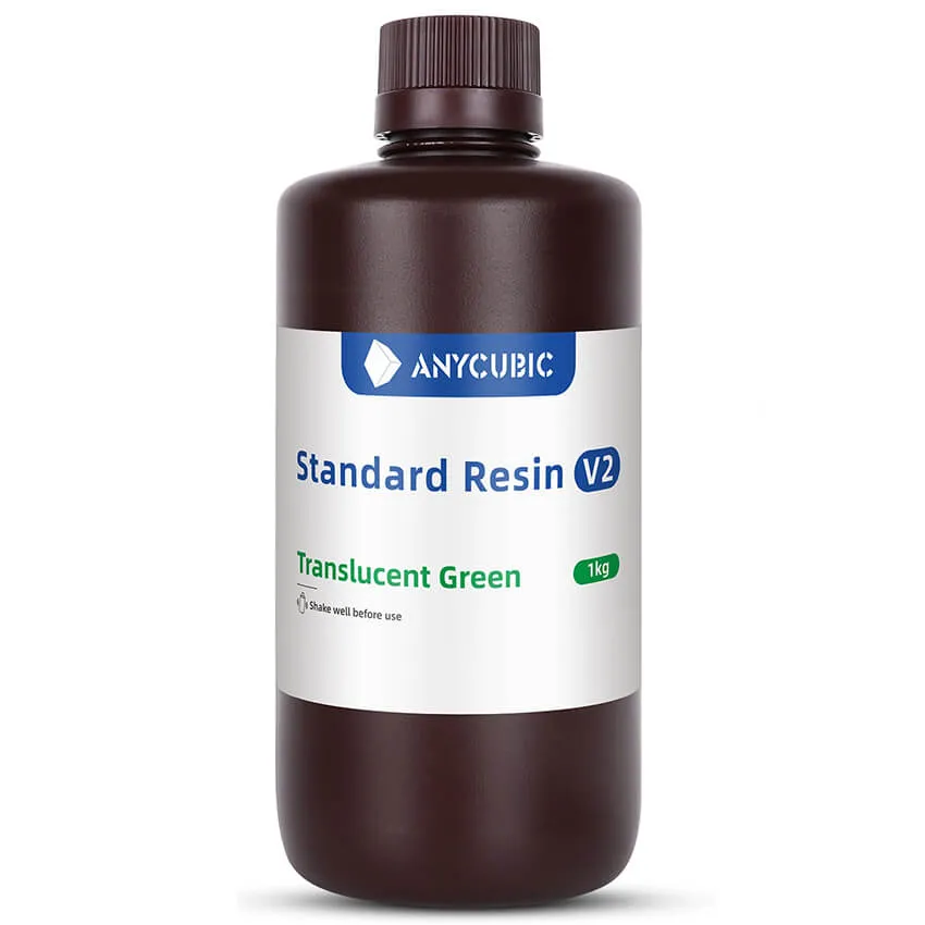 Фотополимерная смола Anycubic Standard V2, полупрозрачная зеленая (1 кг)