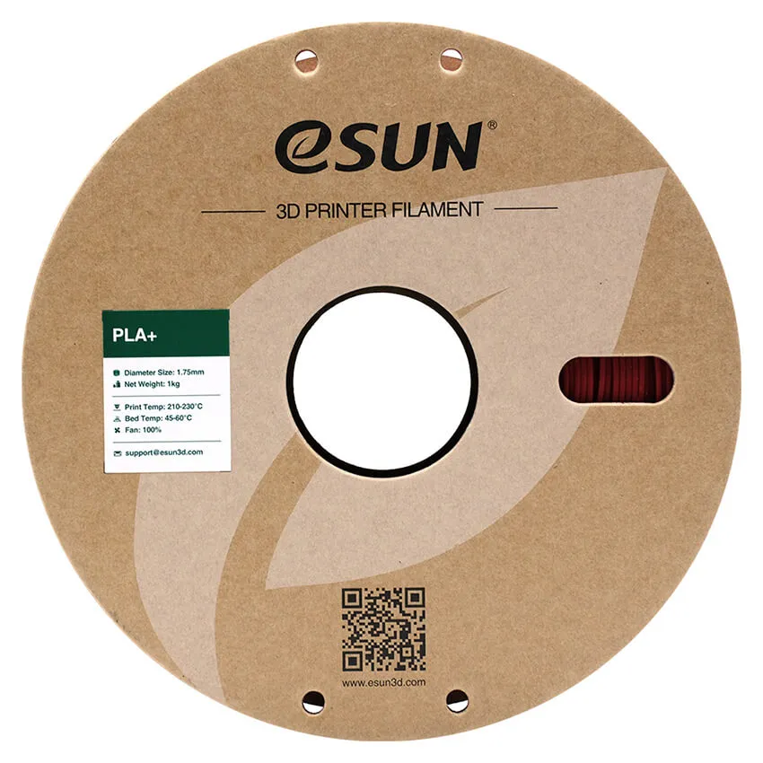 Катушка PLA+ пластика ESUN 1.75 мм 1кг., ярко-красная (PLA+175FR1/PLA+175O-FR1P1)