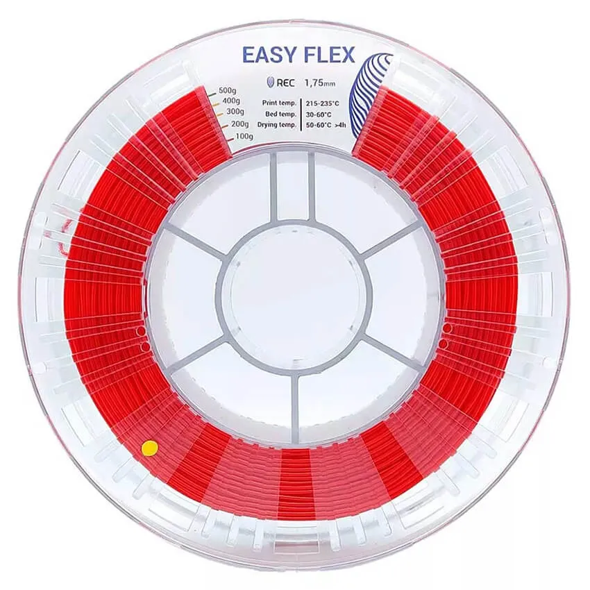 Катушка пластика REC Easy Flex (TPU) 1.75мм 0,5 кг, красная
