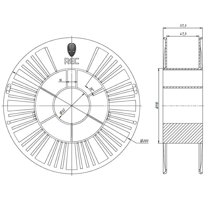 Катушка пластика REC TPU GF 1.75мм 0.75 кг, натуральная