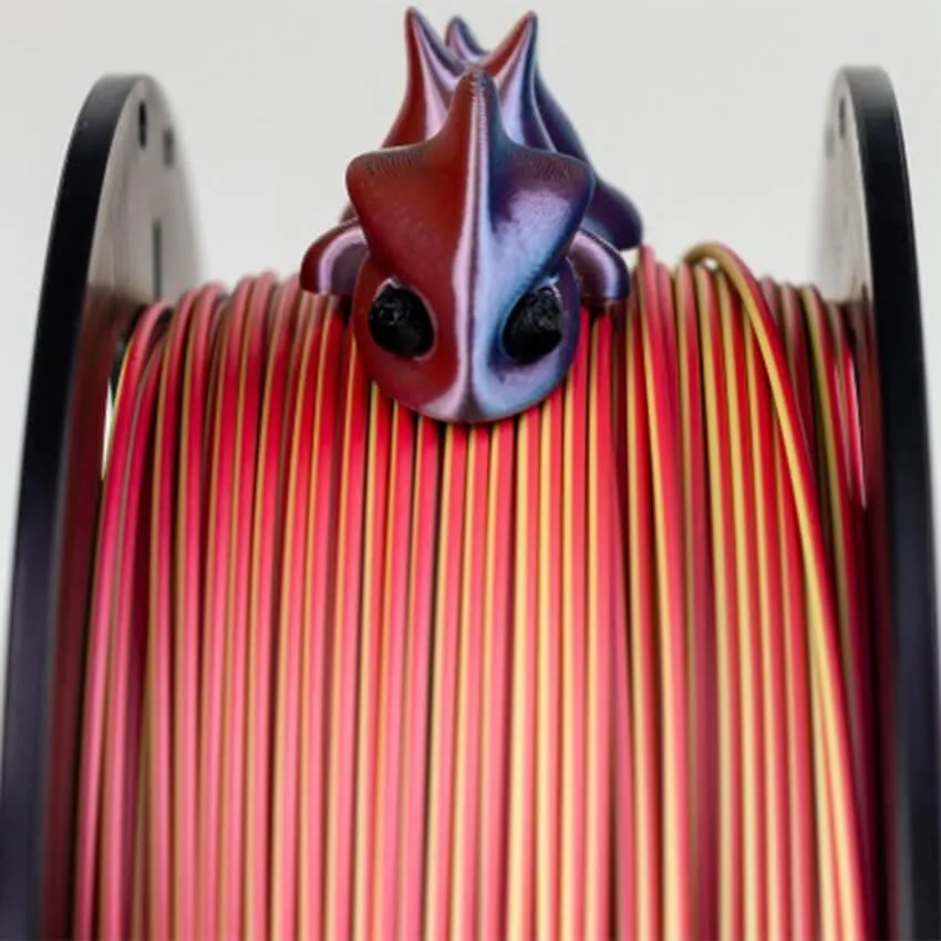 Катушка трёхцветного PLA-шелк  пластика Bestfilament 1.75 мм 1кг., красный-желтый-синий